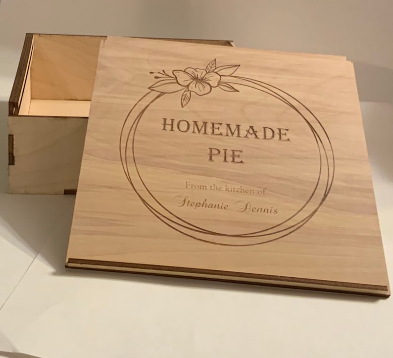 Personalized wood pie box baking box transport pie box Etsy