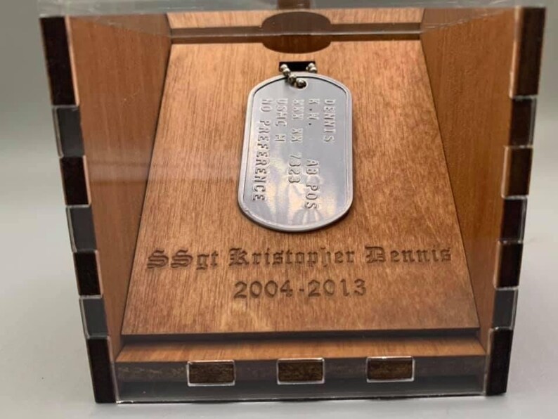 Service Member Dog Tag Display Box Etsy