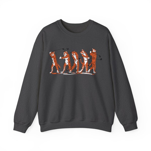 Unisex Tiger Golf Swing Sequence Heavy Blend™ Crewneck Sweatshirt