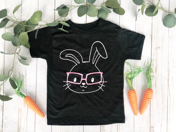 easter bunny shirt, kids easter shirt, kid bunny shirt, children's spring shirt, cute kids easter shirt,kids easter shirt,bunny with glasses