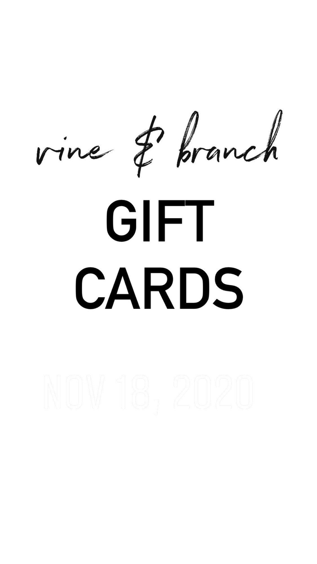 Vine and Branch Co Gift Cards Gift Card Christmas Present Etsy