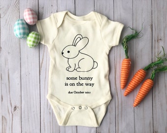 some bunny is on the way pregnancy announcement, easter baby, easter pregancy announcement, spring baby, spring pregnancy announcement,baby
