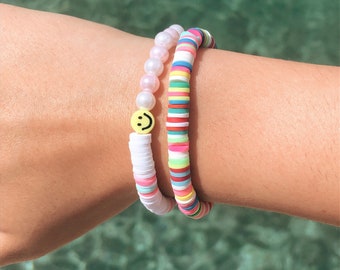 Smiley Rainbow Stack | Preppy Bracelets