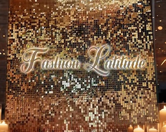 36 Gold 12"x12" Shimmer Sequin Wall Panels "Clear Back" for Backdrop Photo Booth Wedding / Graduation /Birthday Party Decoration