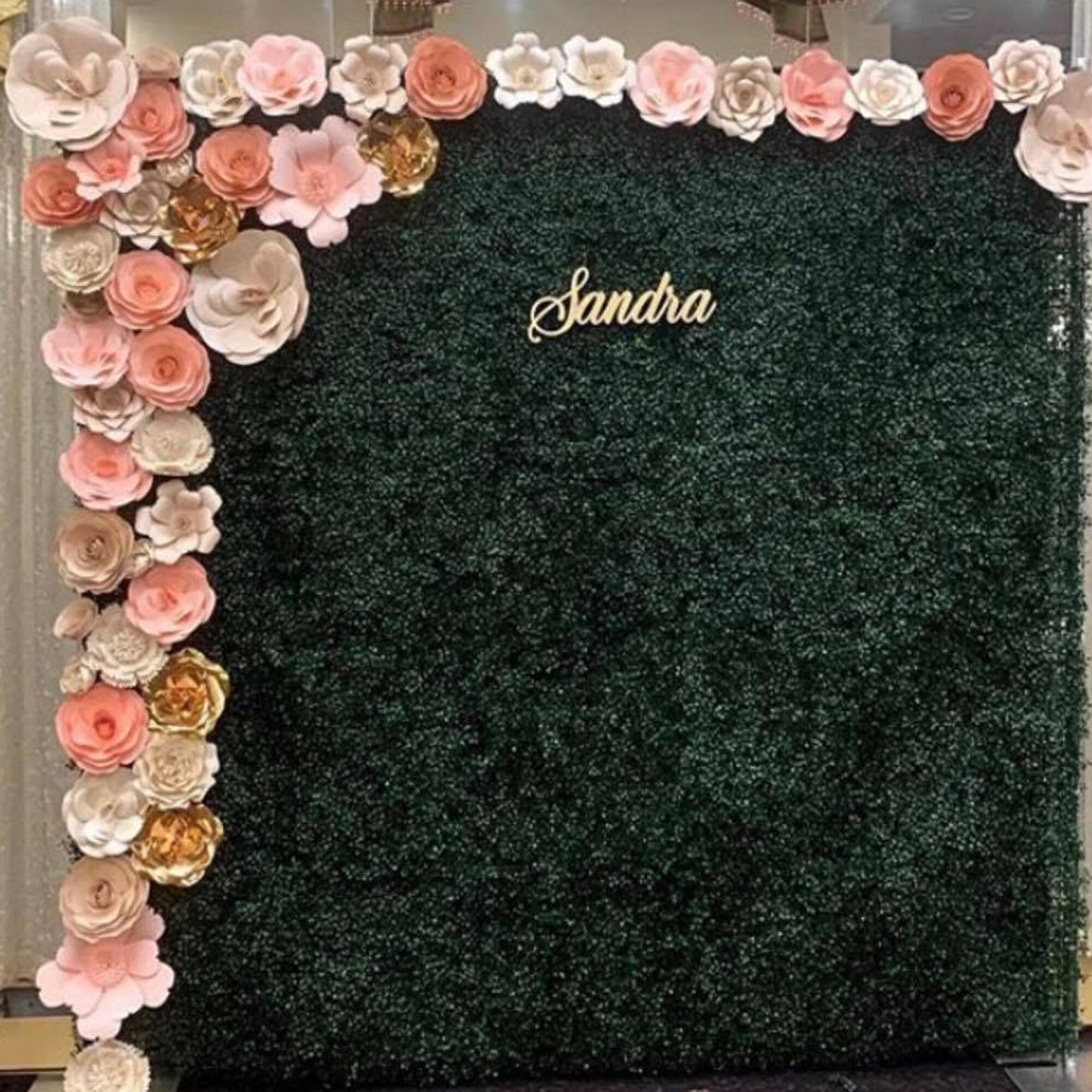 Rent Only / Paper Flowers Grass Backdrop Wall Rental for Any Etsy