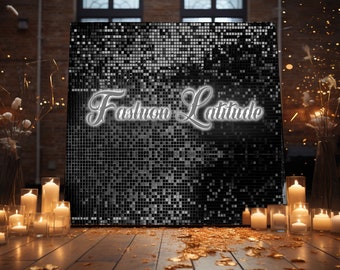 36 Black 12"x12" Shimmer Sequin Wall Panels "Clear Back" for Backdrop Photo Booth Wedding / Graduation /Birthday Party Decoration