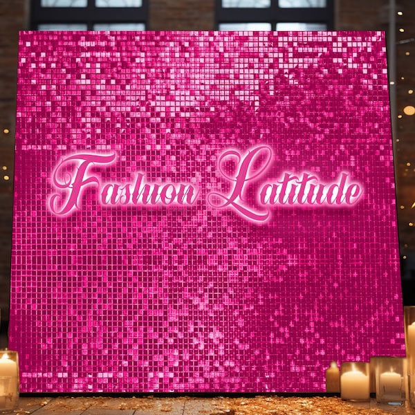 36 Hot Pink 12"x12" Shimmer Sequins Wall Panels "Clear Back" for Backdrop Photo Booth Wedding / Graduation /Birthday Party Decoration