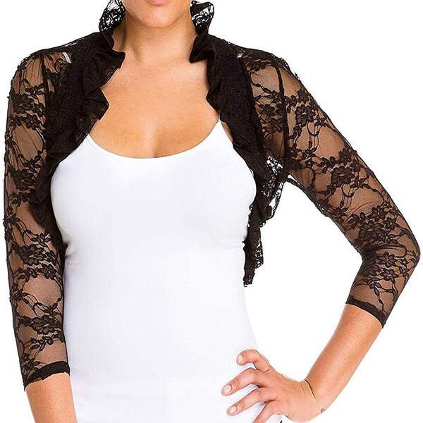 Black Lace Shrug Etsy