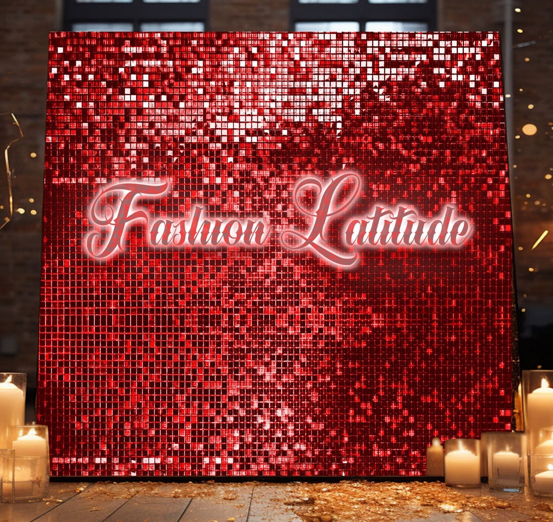36 Panels Red 12x12 Shimmer Sequin Wall Panels clear Back for Backdrop