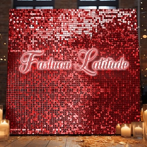 36 Panels Red 12&quot;x12&quot; Shimmer Sequin Wall Panels &quot;Clear Back&quot; for Backdrop Photo Booth Wedding / Graduation /Birthday Party Decoration