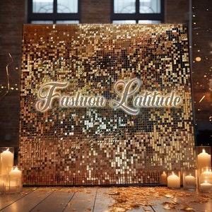 36 Gold 12&quot;x12&quot; Shimmer Sequin Wall Panels &quot;Clear Back&quot; for Backdrop Photo Booth Wedding / Graduation /Birthday Party Decoration