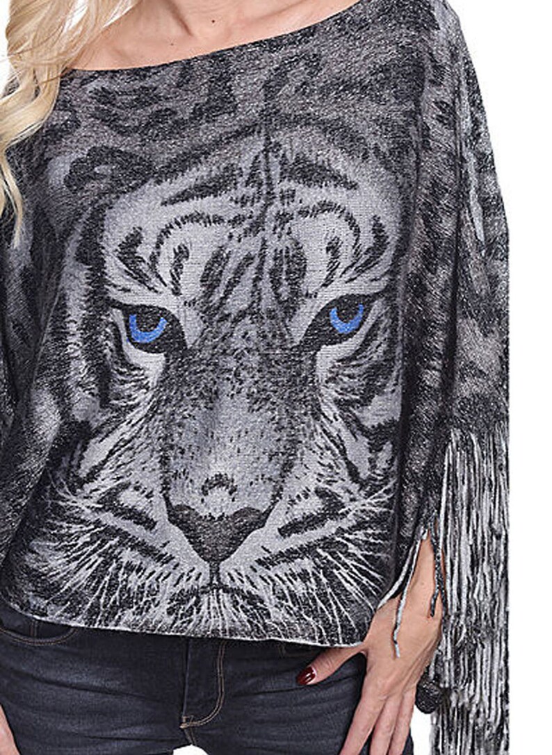 sweater with tiger face