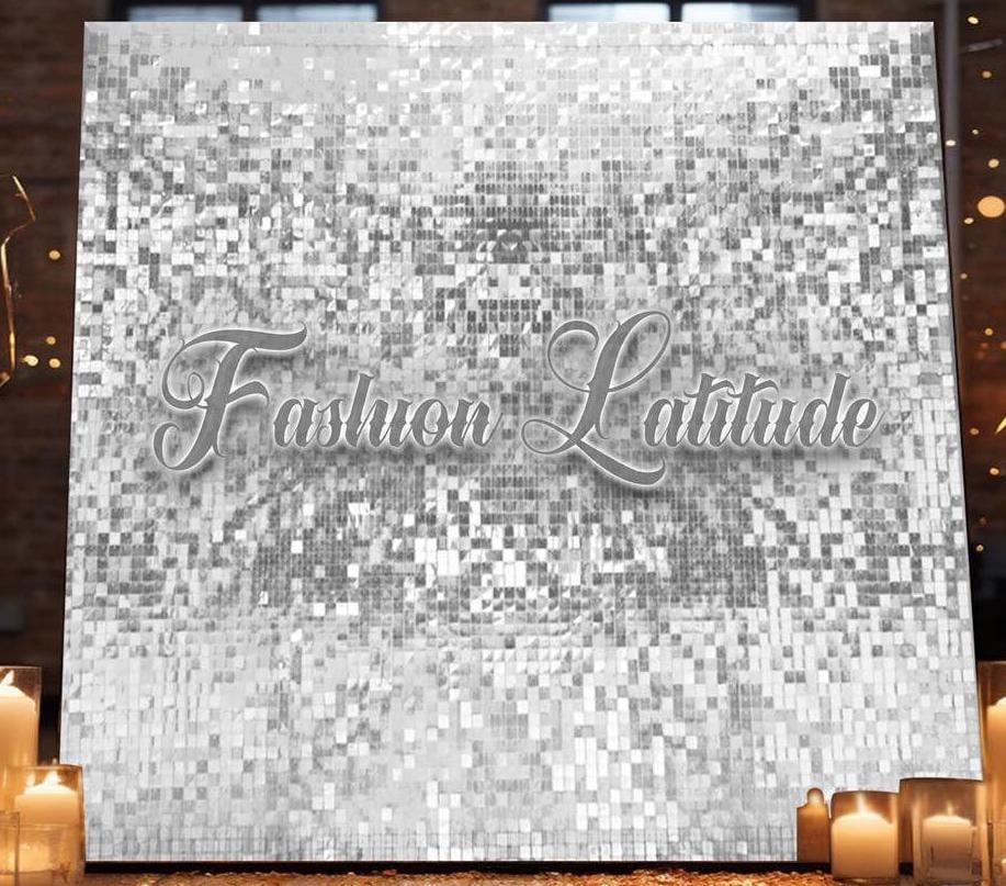 36 Silver 12"x12" Shimmer Sequin Wall Panels "Clear Back" for Backdrop Photo Booth Wedding / Graduation /Birthday Party Decoration