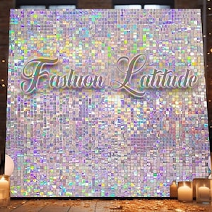 36 Iridescent 12&quot;x12&quot; Shimmer Sequins Wall Panels &quot;Clear Back&quot; Backdrop Gender Reveal Wedding Baby Bridal Shower Birthday Party Decoration
