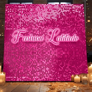 36 Hot Pink 12&quot;x12&quot; Shimmer Sequins Wall Panels &quot;Clear Back&quot; for Backdrop Photo Booth Wedding / Graduation /Birthday Party Decoration