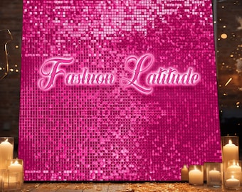 36 Hot Pink 12"x12" Shimmer Sequins Wall Panels "Clear Back" for Backdrop Photo Booth Wedding / Graduation /Birthday Party Decoration