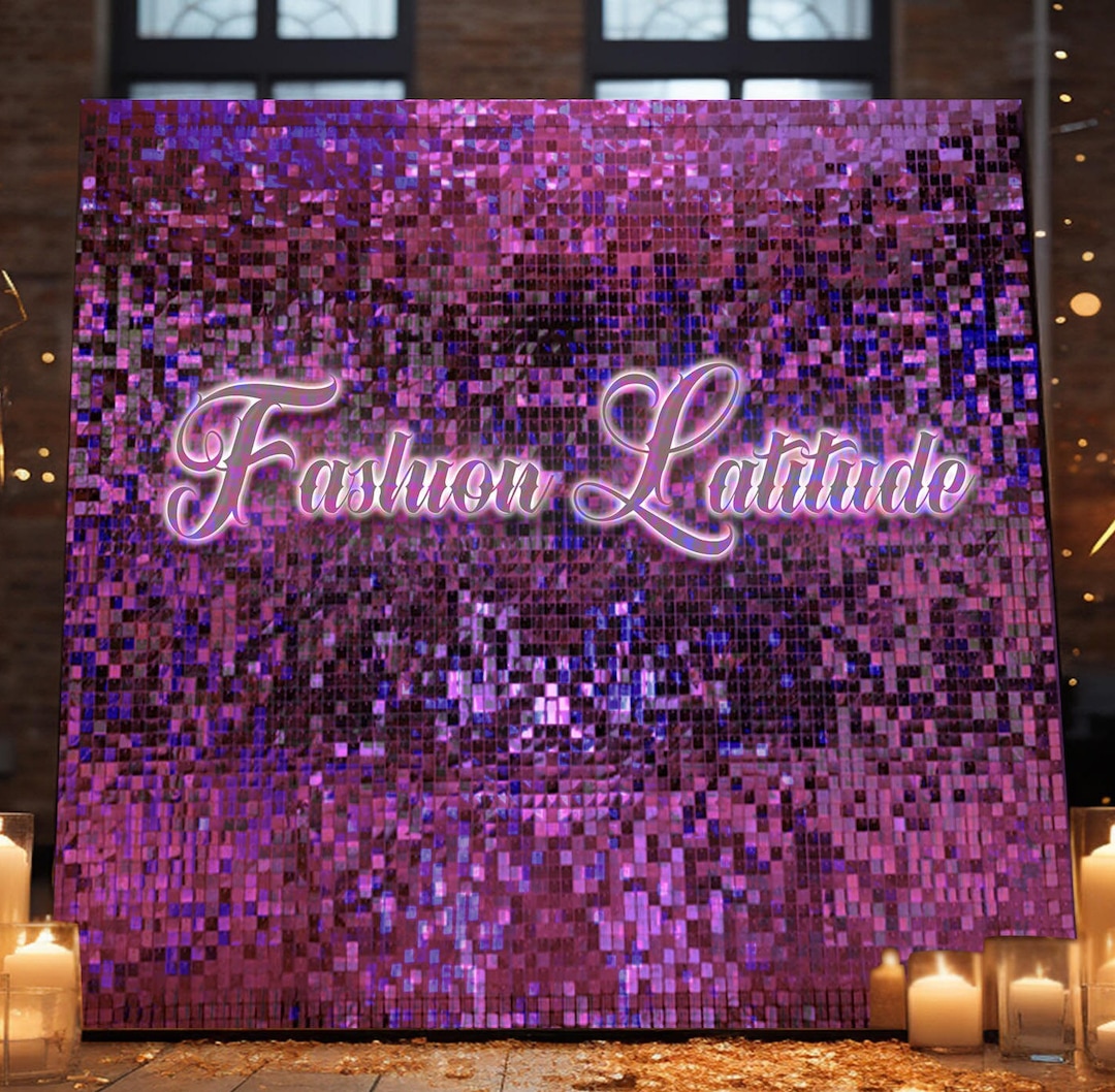 36 Purple 12x12 Shimmer Sequins Wall Panels clear Back for Backdrop