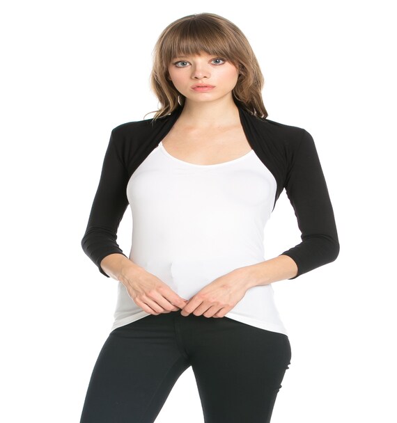 Women Viscose Bolero Shrug 3/4 Sleeve 