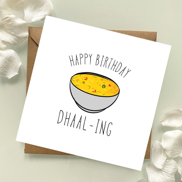 Happy Birthday Dhaal-ing | Personalised, Rangolicards, Rangoliofficial, South-Asian, Desi Cards, Punjabi, Birthday Card, Anniversary,