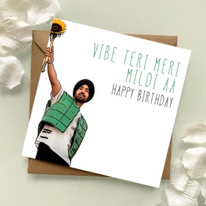 Vibe Teri Meri Mildi Aa | Diljit inspirierte Rangolicards, Rangoliofficial, Südasiatisch, Desi Karten, Punjabi, Geburtstagskarte, Jahrestag,