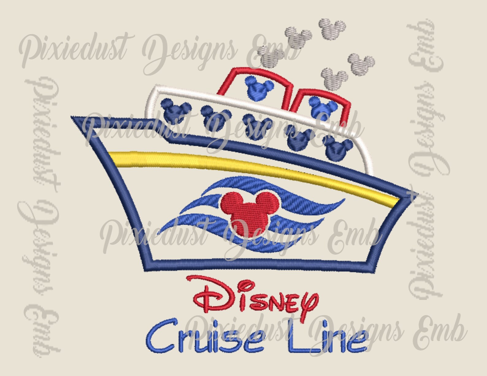 Disney Cruise Line boat embroidery sketch design for machine Etsy