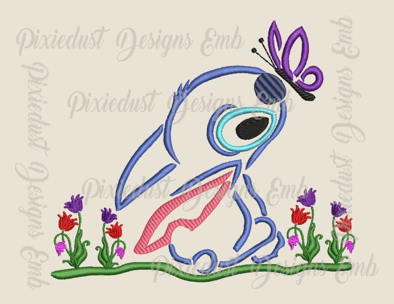 Stitch with butterfly from Lilo and Stitch Disney sketch Etsy