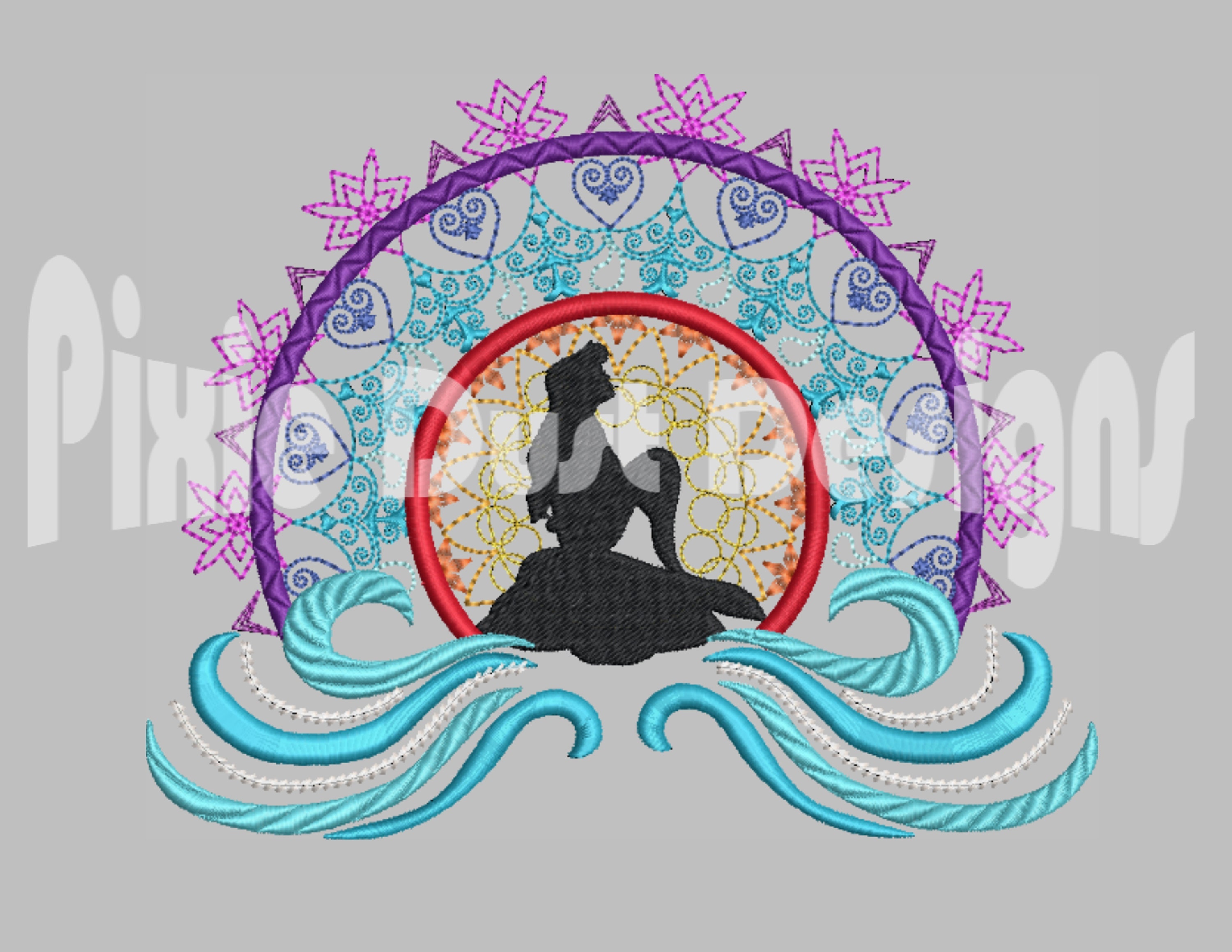 Princess Ariel mandala from The Little Mermaid Disney sketch | Etsy