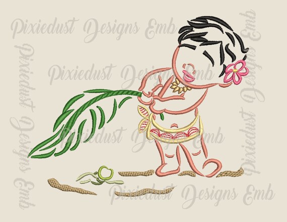 Moana Vaiana Bebe Avec Tortue De Pixar Disney Conception De Etsy