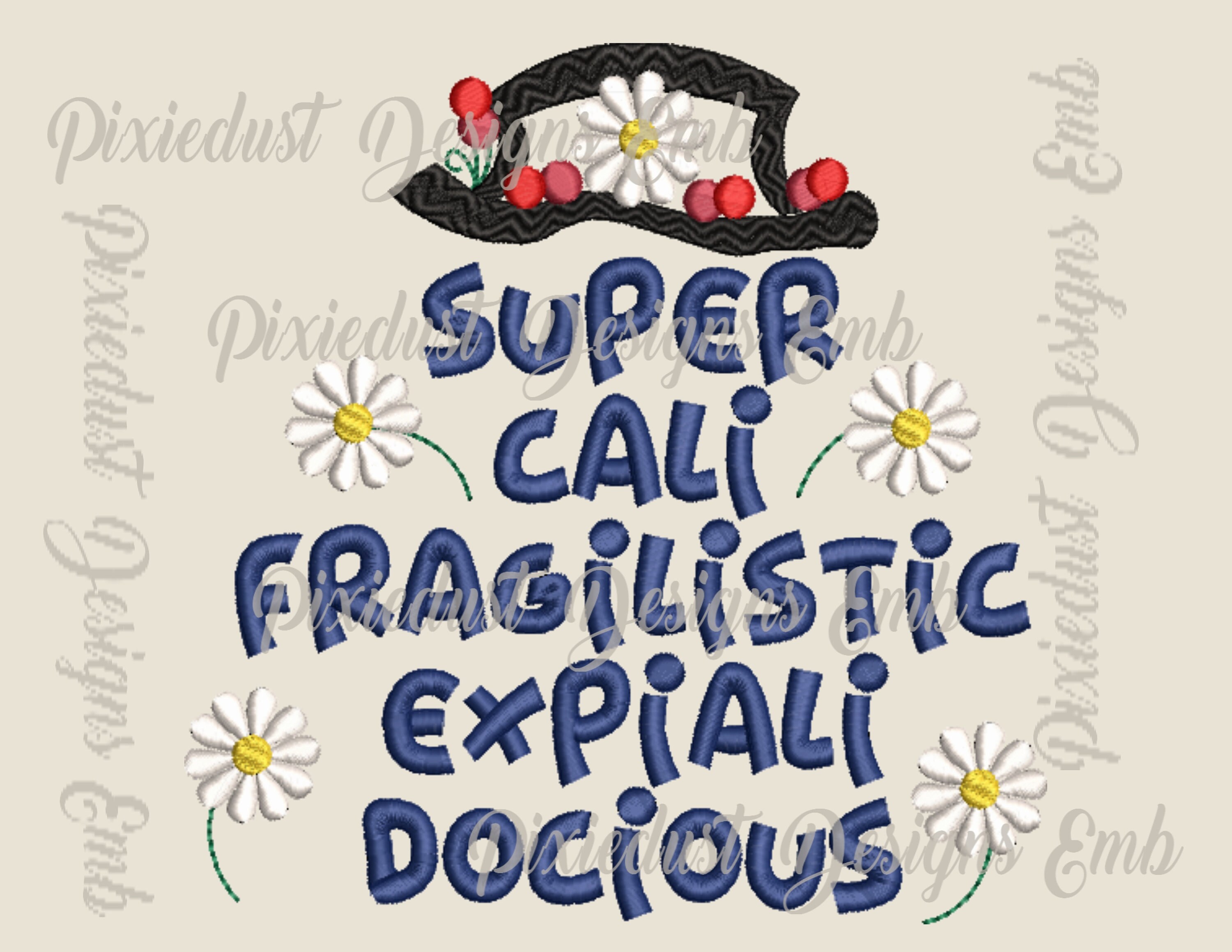 Mary Poppins Supercalifragilisticexpialidocious embroidery | Etsy