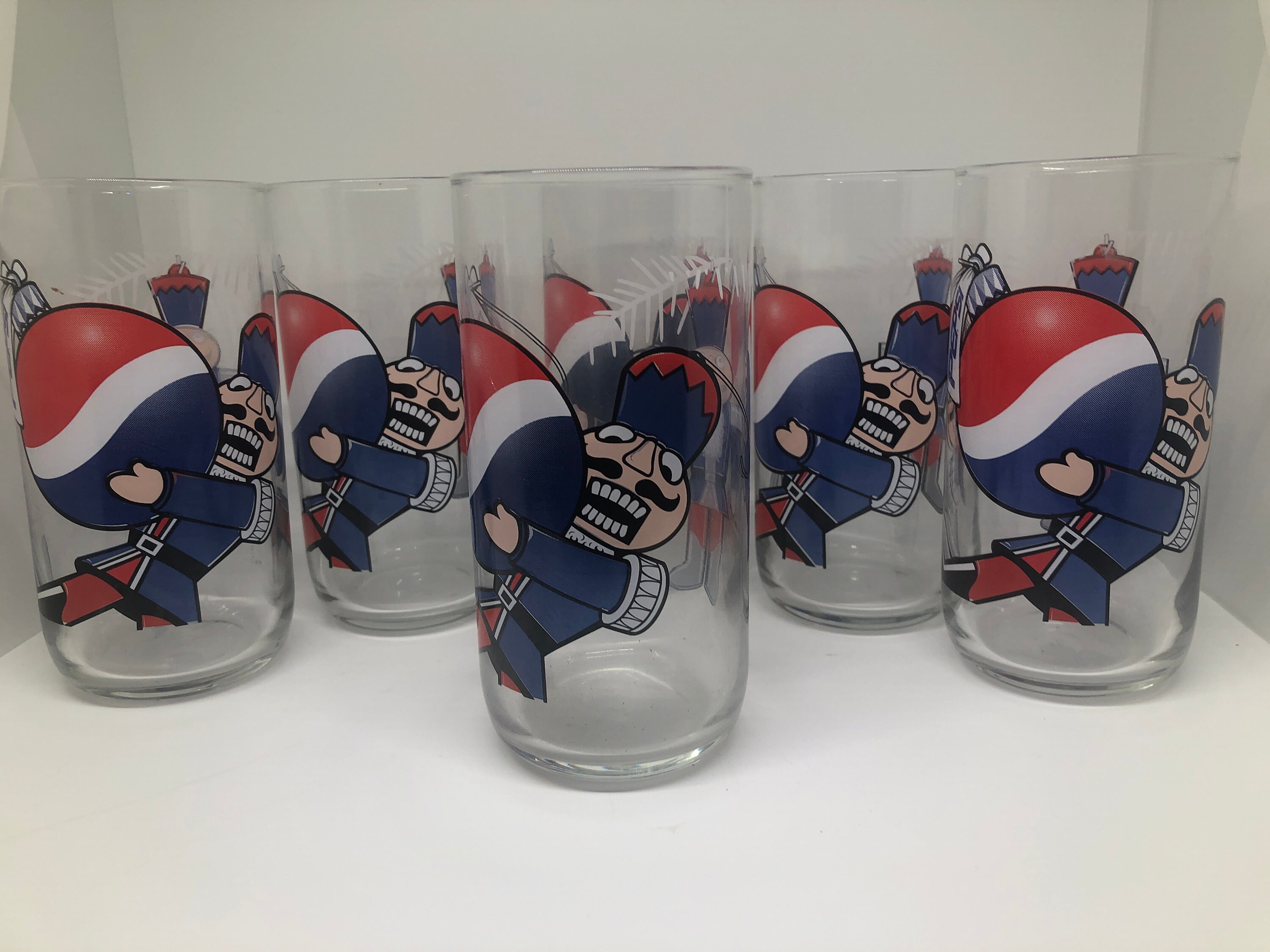 Vintage Pepsi Christmas Nutcracker Winter Glasses 1984 Set Etsy