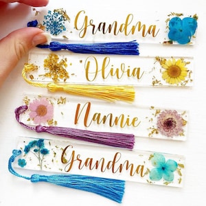 Personalised Resin Flower Bookmark
