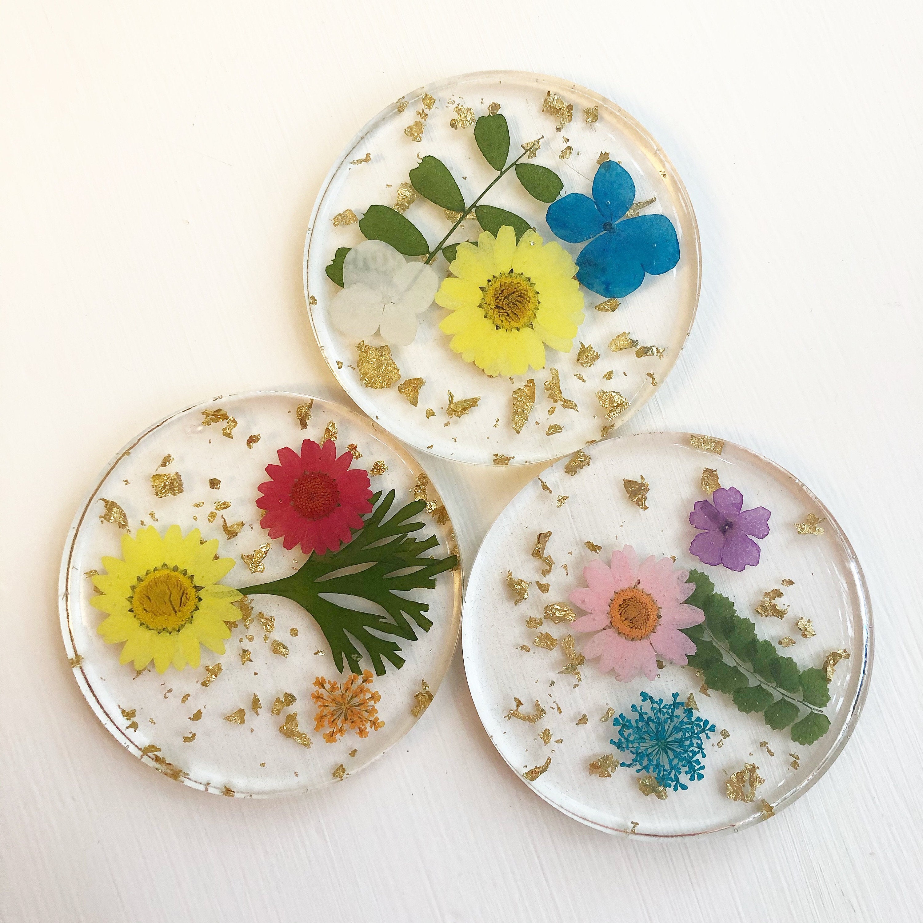 Resin Flower Coaster Etsy UK