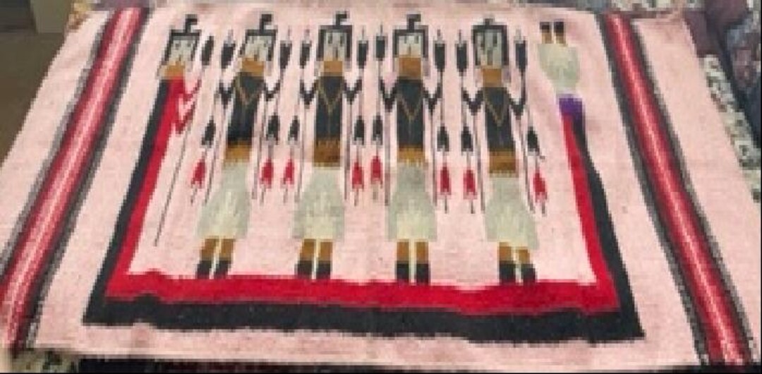 Cerialmonial Rugs Authentic Navajo Hand-woven Ceremonial Yei Rug - Etsy