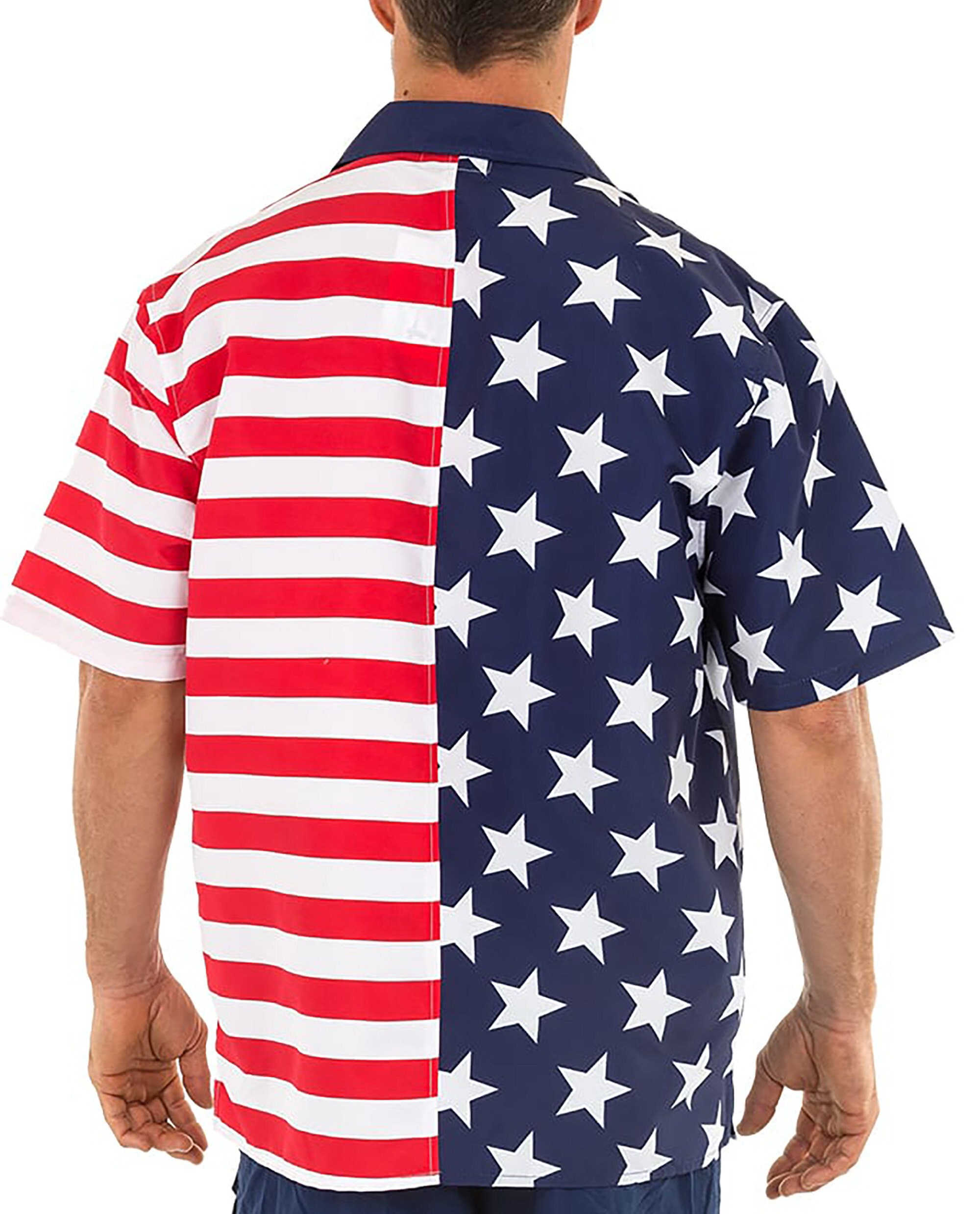 Men's USA Flag Button Down Shirt 100 Polyester Fresh Etsy