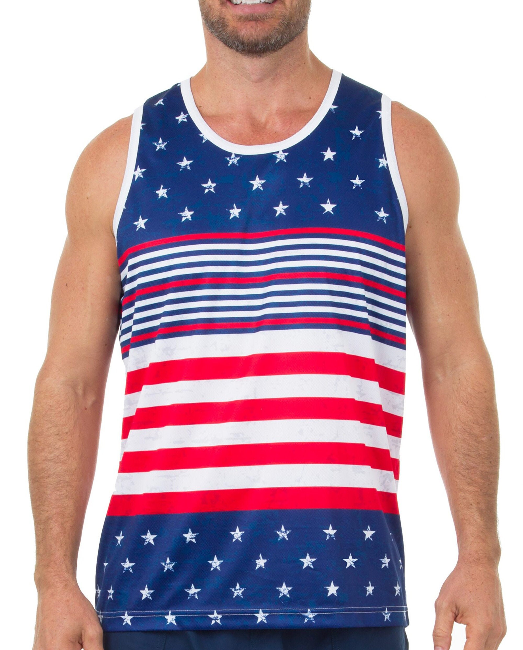 Unisex Men's USA Flag Tank top Dri-Fit UPF Protection | Etsy