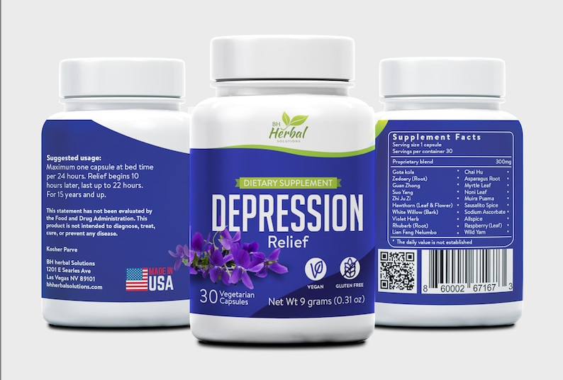 Depression Relief Natural Anti Depressant Pills Depression Etsy UK