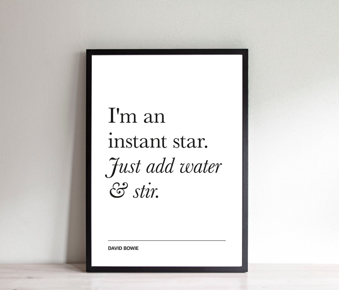David Bowie Instant Star Music Lyrics Quote Wall Art Poster Print ...