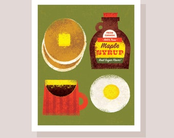 Pancake Breakfast Art Print | Breakfast Art Print