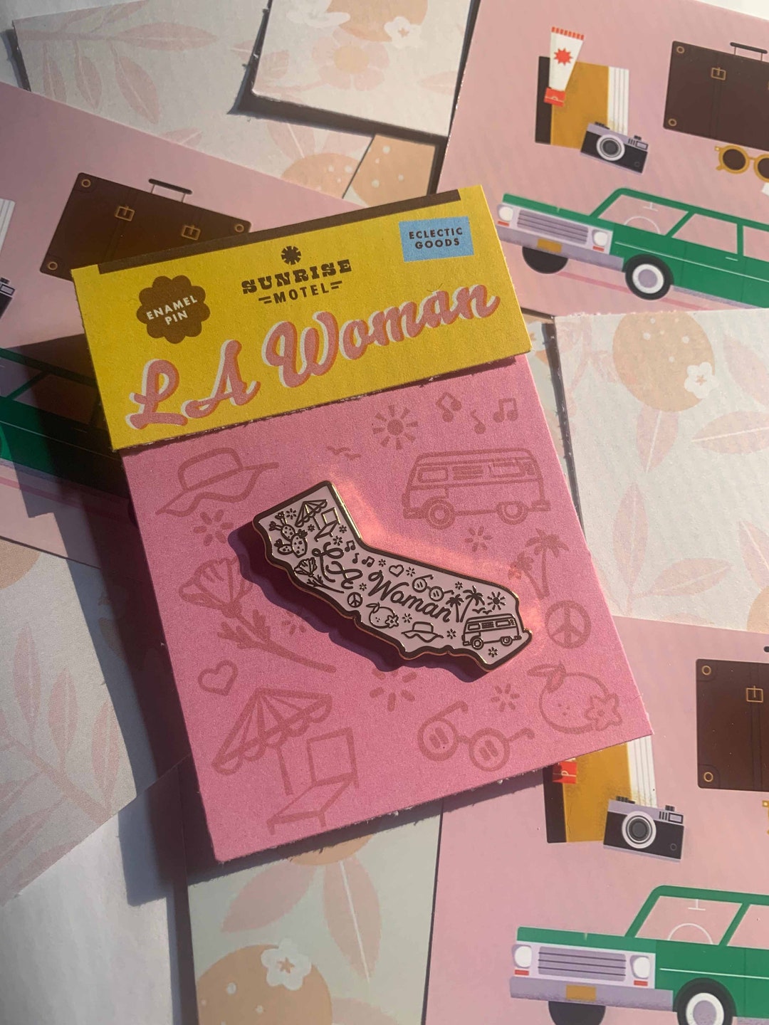 LA Woman Enamel Pin Los Angeles LA California Desert Etsy
