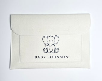 Porte-documents bébé personnalisé - Éléphant