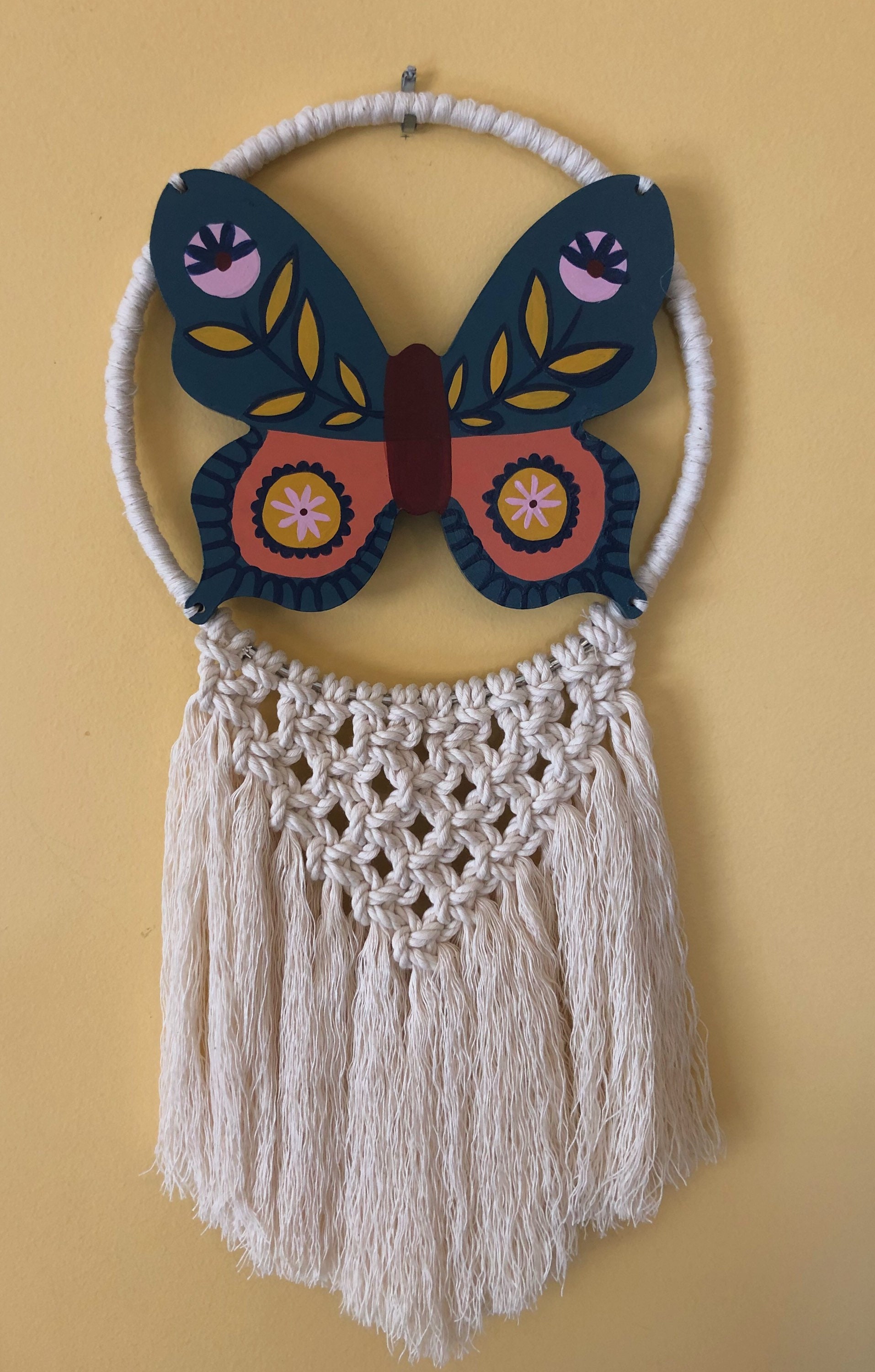 Handmade Butterfly Macrame Wall Hanging Etsy Australia