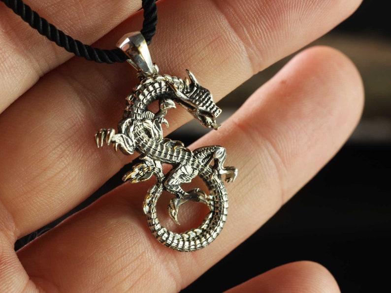 Animal Pendant Celtic Dragon Viking Jewelry Dragon Dragon Necklace Norse Pendant Silver Dragon Dragon Pendant Silver 925
