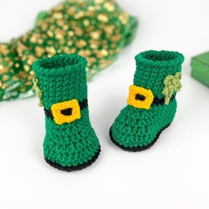 St. Patrick's Day Baby Booties Crochet Pattern