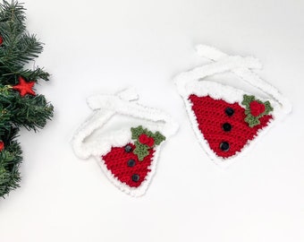 Mrs. Claus Christmas Dog Collar Crochet Pattern - Christmas Girl Dog Collar | Pet Bandana | Cat Bandana