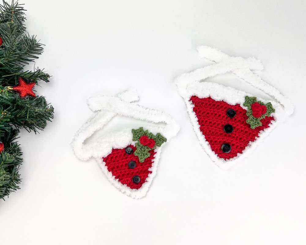40 Dog Crochet Patterns for Amigurumi, Wearables, and Giftable Makes 4 Mrs. Claus Christmas Dog Collar Crochet