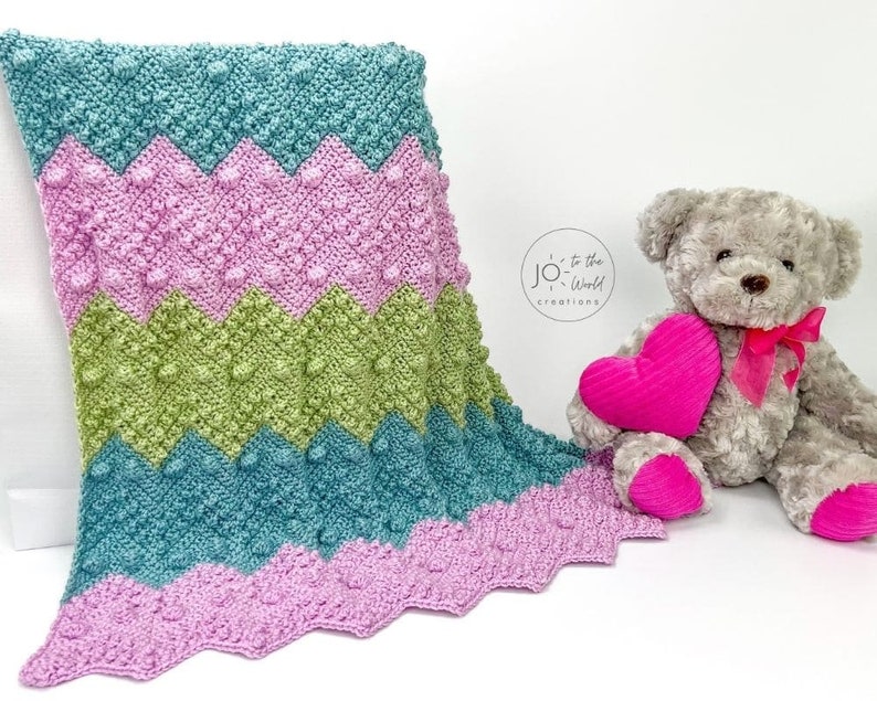 Textured Chevron Crochet Blanket Pattern Make it as a Lapghan, Afghan, Throw or Baby Blanket image 3