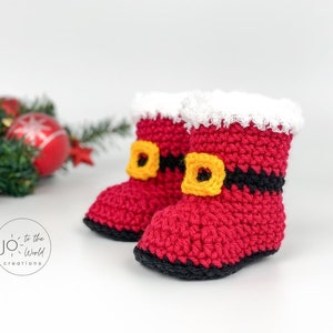 Christmas Baby Booties, Crochet Booties, Christmas Crochet Pattern image 4