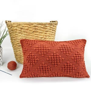 Modern Rectangle Pillow Crochet Pattern | 12&quot; x 20&quot; Crochet Pillow Cover | Crochet Cushion Cover | Removable Crochet Pillowcase Pattern