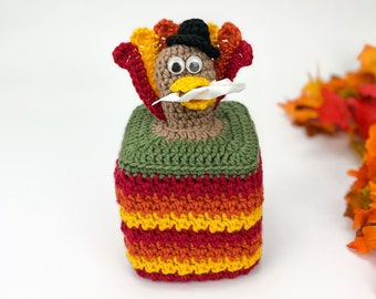 Crochet Turkey Tissue Dispenser / Tissue Box Cover Pattern