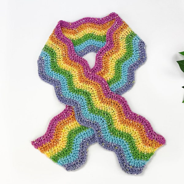 Kids Scarf Crochet Pattern | Child Scarf | Ripple Crochet Scarf Pattern for Kids